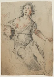 Allegorisk figur, ca. 1635 (sort kridt med rødt kridt)