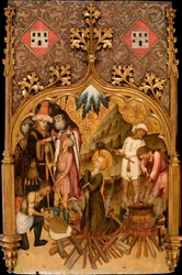 ""Le martyre de sainte Lucie"" Martorell, Bernat, den ældste (1390-1452) Sankt Lucys martyrium Tempera på panel c. 1440 National Art Museum of Catalonia, Barcelona 117,5x72