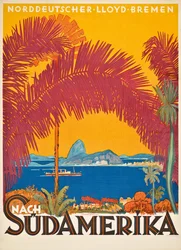 Plakat, der reklamerer for det tyske rederi 