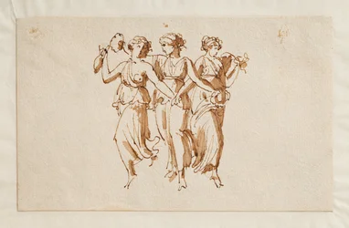 Tre dansende bacchantes