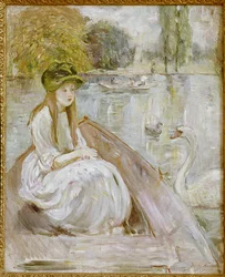 Jeanne Fourmanoir Aside the Lake. Maleri af Berthe Morisot