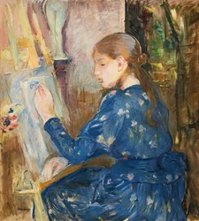 Ung pige skriver, 1891.