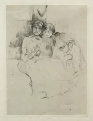 Tegneundervisningen (Berthe Morisot tegner med sin datter)