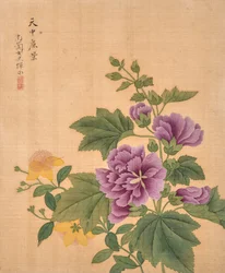 Album of Flowers (blæk og farve på silke)