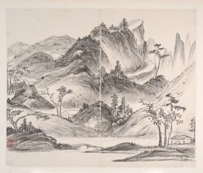 Landskaber, dateret 1814 (album med otte blade; blæk på papir)