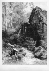 En gammel engelsk mølle, 1800-tallet.
