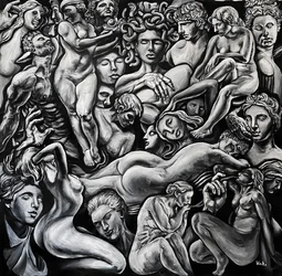 Dionysos-krøniken nummer 6, ca. 2021 (Akryl på lærred)