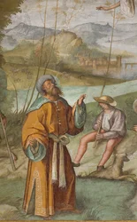Central Aisle, First North Span, meddelelse til Gioacchino, Boccaccio Boccaccino 1514-15, detalje