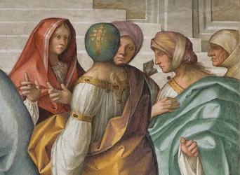 Centralskib, andet nordspænd, Jomfruens ægteskab, Boccaccio Boccaccino 1514-15, detalje