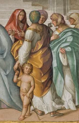 Centralskib, andet nordspænd, Jomfruens ægteskab, Boccaccio Boccaccino 1514-15, detalje