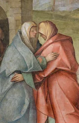 Centralskibet, tredje nordlige fag, Visitation, Boccaccio Boccaccino 1516-17, detalje