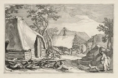 Landskab med Bondehuse, 1613-1614.