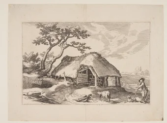 Planche 17, fra Landskaber med bondegårde