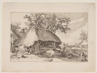 Planche 7, fra Landskaber med bondegårde