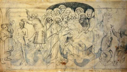 Scener fra Kristi og Jomfruens liv, ca. 1400 (pen og blæk på pergament)