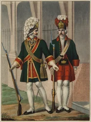 Grenaderer fra Preobrazhensky Regiment i 1732-1738, begyndelsen af 1840