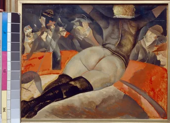 Au cirque - Peinture de Boris Dmitryevich Grigoriev (1886-1939), huile sur toile (50x62 cm), vers 1908 - (I cirkus, Olie på lærred af Boris Dmitryevich Grigoriev, ca 1908) - State F Shalyapin Museum, Moskva