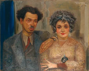 Portræt af kunstneren Nikiolai Remizov 1887-1975 med sin kone, mellem 1926 og 1933