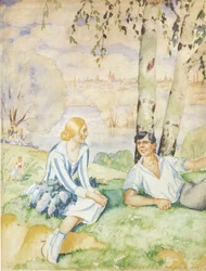 Forår ved flodbredden, 1927
