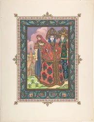 Illustration til eventyret Vasilisa den smukke, ca. 1925