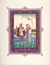 Snegourotchka ( ou Snegourka, la Fille de neige) - Illustration til eventyret Snegurochka par Zvorykin, Boris Vasilievich (1872-efter 1935), ca. 1925 - Farvelitografi, 27,3x20,5 - Privat samling