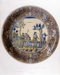 Daphne forvandlet til en Laurier for at undslippe forfølgelsen af Apollo - i "" Samling af italienske fajancer fra XV, XVI og XVIII århundreder", designet af C. Delange og C. Borneman, red. Delange, Paris