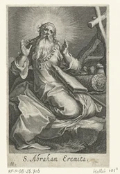 Den hellige Abraham af Edessa som eneboer S. Abraham Eremita (titel på objekt) Eremitter (serietitel) Sacra eremvs ascetarvm (serietitel)