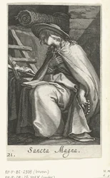 Saint Magna som eremitinde Sancta Magna (titel på objekt) Eremitinder (serietitel) Sacra Eremus Ascetriarum (serietitel)
