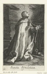 Sankt Syncletica af Alexandria som eremitinde Sancta Syncletica (titel på objekt) Eremitinder (serietitel) Sacra Eremus Ascetriarum (serietitel)