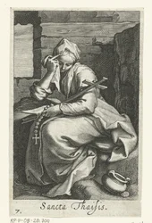 Saint Thaïs af Alexandria som eremitinde Sancta Thaisis (titel på objekt) Eremitinder (serietitel) Sacra Eremus Ascetriarum (serietitel)