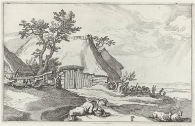 Landskab med gård
