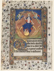 Blad fra en timebog: Kristus i dommen, ca. 1415.