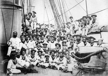 Selskab om bord på HMS Eclipse, ca. 1888