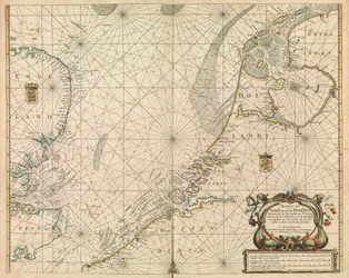 Kort over Nordsøen og den hollandske kyst