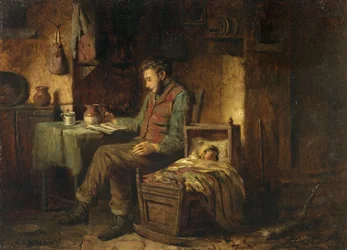 Domestic Scene, ca. 1850 (olie på lærred)