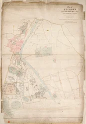 Plan over Lucknow, optegnet efter en opmåling foretaget i 1856 af løjtnant Moorsom, 52. lette infanteri. (Fremlagt af kaptajn Moorsom, C.E.), ca. 1856