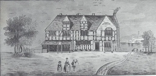 Stratford-on-Avon: Shakespeares hus (gravering)