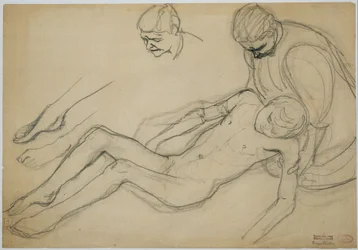 At blive og gå bort (udkast til skitse), ca. 1920 (blyant på papir)