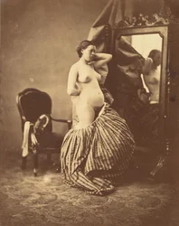 [Nøgen foran et spejl], ca. 1857.