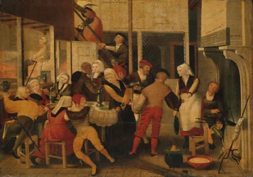 Fest i et bordel, ca. 1540 (olie på panel)