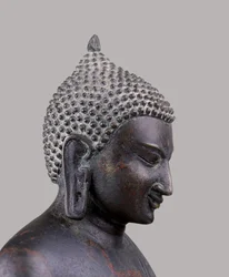 Hoved af en Buddha, klassisk hedensk stil (c11th-c14th) (metal)