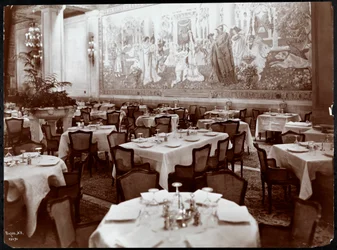 Spisestue på Hotel Knickerbocker, 1906 (sølv gelatinetryk)