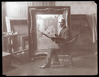 H.B. Snell i sit atelier, New York, 1907 (sølvgelatineprint)