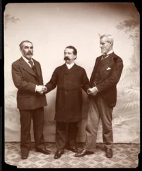Arbejderlederne Samuel Gompers, John Burns og Holmes, 1893-4