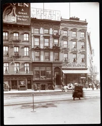 Udsigt over Hotel Hungaria og Hotel Hugh Slevin ved Union Square East og 14th Street, New York, 1905 (sølv gelatinetryk)