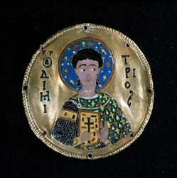 Buste af St. Demetrius, emalje, Byzans