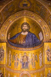 Billede af Jesus, Santa Maria Nuova-katedralen, Monreale, Sicilien, Italien, Europa