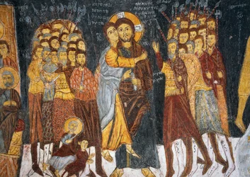 Judaskysset, byzantinsk fresko (1212), Gülşehir Karşı Kilise (Sankt Johannes Kirke), Göreme (UNESCOs verdensarvsliste)