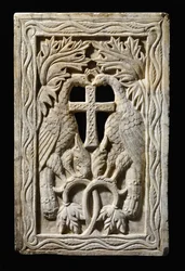 Panel med to påfugle, 501-700