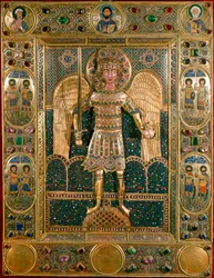 Byzantinsk kunst: Indbinding af Missal Decoree af Repræsentationen af Ærkeenglen Sankt Michael - Gyldne Blade og Emaux